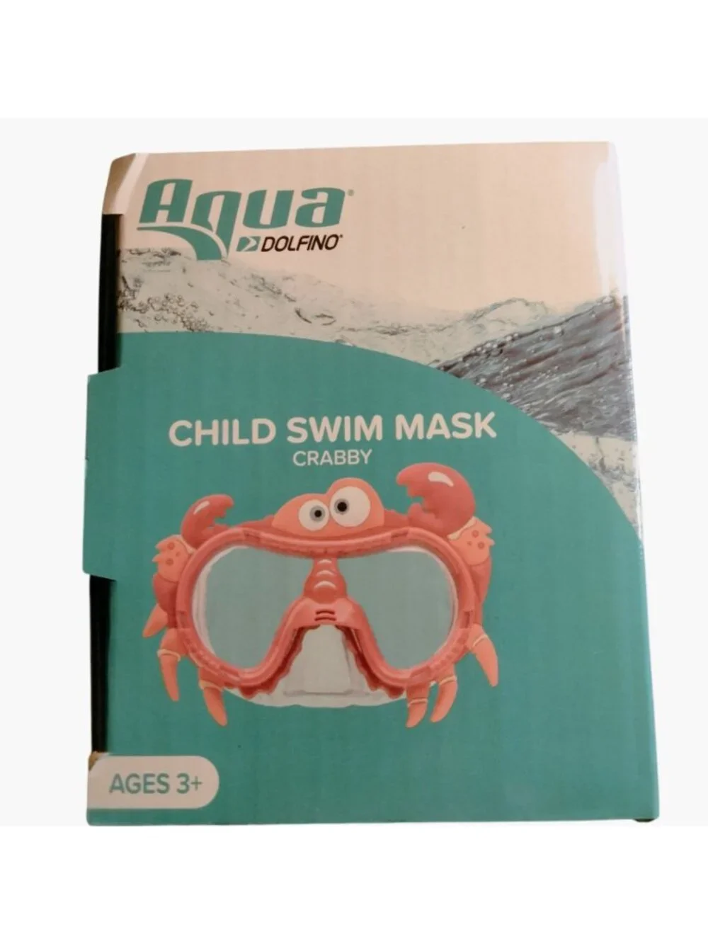 Aqua Dolphino Kids Swim Mask Crabby Latex Free Hypoallergenic Polycarbonate Lens